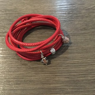 Wickelarmband aus Leder rot 